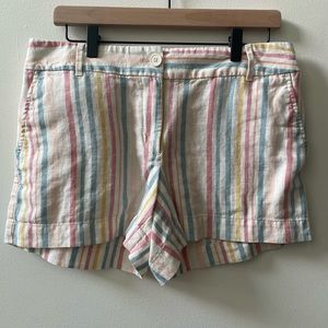 LOFT Outlet linen blend shorts, multicolor, size 6